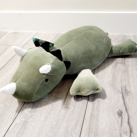 Green Dinosaur Weighted Plush Throw Pillow - Pillowfort - Picture 2 of 4